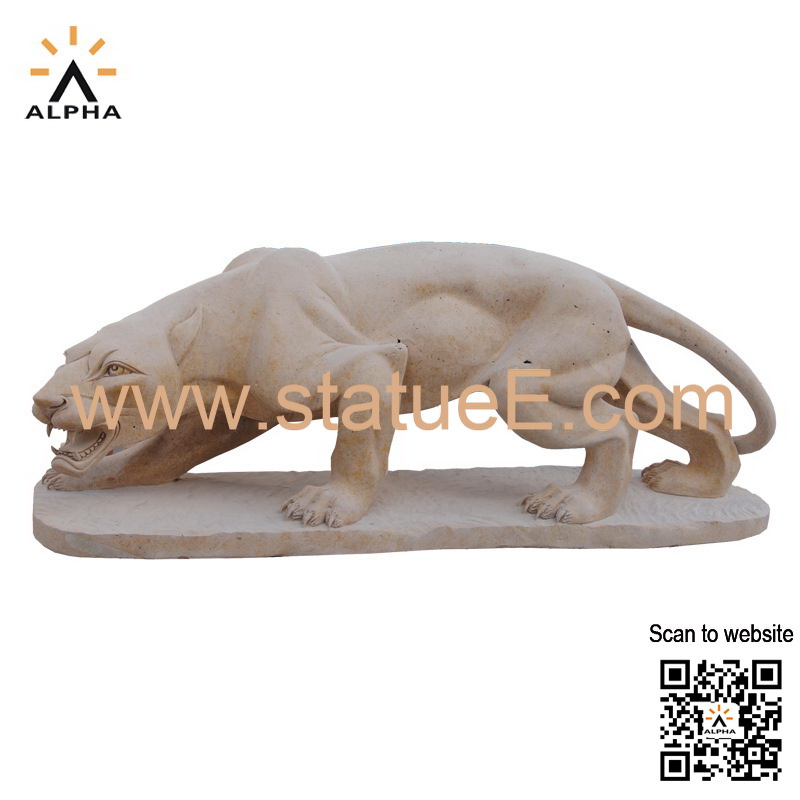 Marble leopard statue